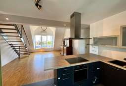 Wohnzimmer mit offener Küche