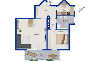 Modernisierte 2-Zimmer-Wohnung mit sonnigem Balkon in Trudering – Die vollständige Adresse der Immobilie erhältst du vom Anbieter., 81825 Gartenstadt Trudering, München – Vorschaubild 11