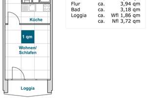 Klein aber fein: individuelles 1-Zimmer-Single-Appartment – Michelangelostr. 2, 1217 Räcknitz/Zschertnitz, Dresden – Vorschaubild 2