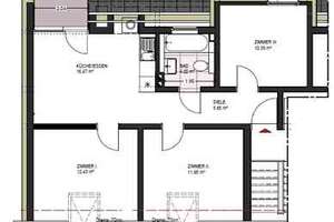 Erstbezug! Schicke DG-Wohnung mit Loggia direkt an der RWTH/Königshügel – Seffenter Weg 10, 52074 Hörn, Aachen – Vorschaubild 3