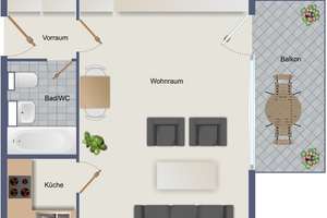 "Gute Kapitalanlage - 1-Zi.-Wohnung in Stuttgart-Ost" – Die vollständige Adresse der Immobilie erhältst du vom Anbieter., 70188 Ostheim, Stuttgart – Vorschaubild 5