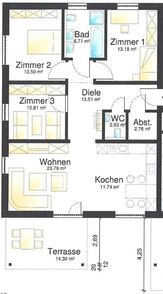 Immobilie in Lahnau - Neuwertige 4-Zimmer-Erdgeschosswohnung - Bild 1