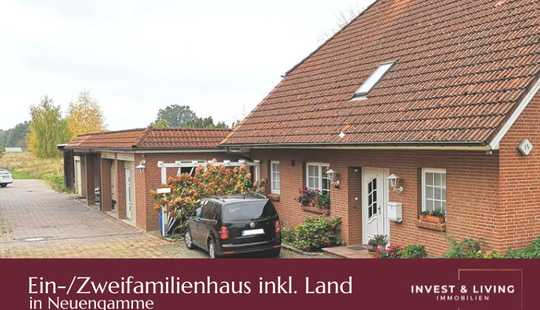 Bild von Ein-/Zweifamilienhaus mit großem, grünen Garten & Bebauung einer landwirtschaftlichen Fläche