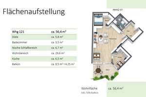 Sehr schöne ruhige  1,5-Zimmer Wohnung mit sonnigem S/W Balkon im 2.OG am Kurpark Bad Aibling – Die vollständige Adresse der Immobilie erhältst du vom Anbieter., 83043 Bad Aibling – Vorschaubild 8