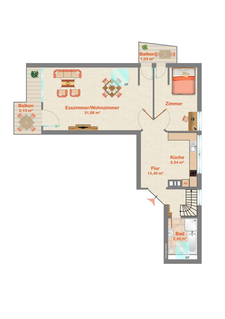 Grundriss Obergeschoss