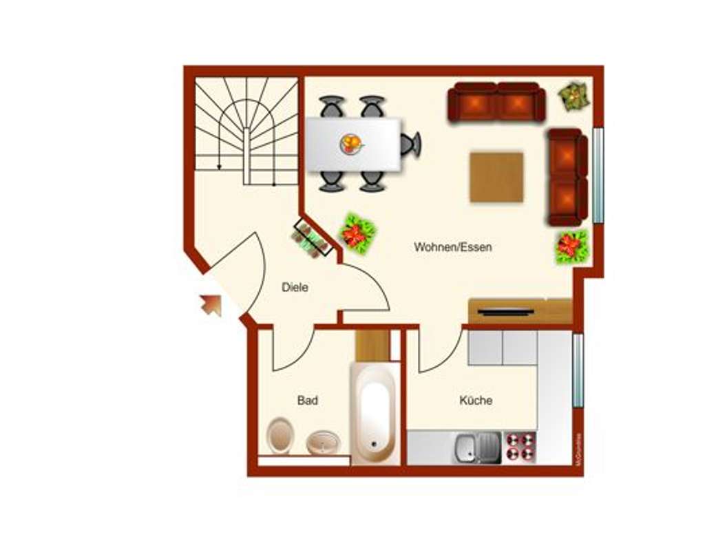 Zentral gelegene Wohnung