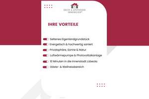 Gothmund-Rarität an der Trave
Unter Reet, exklusiv, privat & hochwertig saniert – Die vollständige Adresse der Immobilie erhältst du vom Anbieter., 23568 Sankt Gertrud, Lübeck – Vorschaubild 2