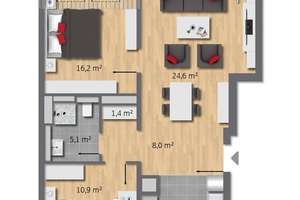 Neuwertig! Super schicke 3,5-Raum DG-Wohnung auf rd. 82 m² mit Aufzug in Rüttenscheid – Die vollständige Adresse der Immobilie erhältst du vom Anbieter., 45131 Rüttenscheid, Essen – Vorschaubild 19