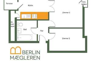 2-Zimmer-Wohnung mit Terrasse - Darlehen 3% eff. Jahreszins, vermietet – Ostender Str. 10, 13353 Wedding, Berlin – Vorschaubild 22