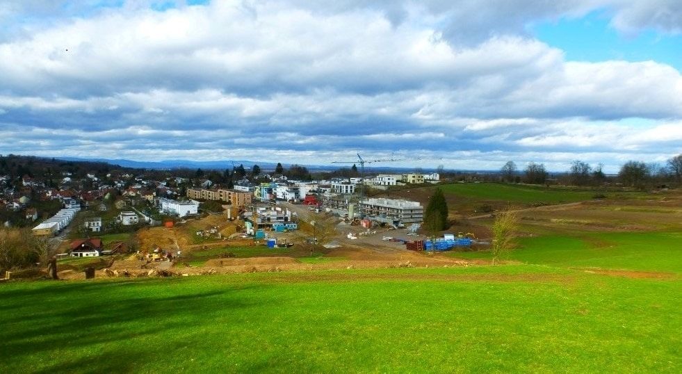 Blick aufs Baugebiet