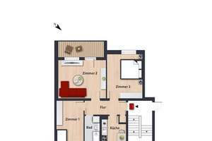 Modernisierte Wohnung auf dem Laagberg // 2.OG links – Vogtlandweg 28, 38440 Laagberg, Wolfsburg – Vorschaubild 3