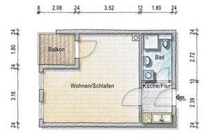 Ein- Zimmer Wohnung mit Balkon und Tiefgaragenstellplatz