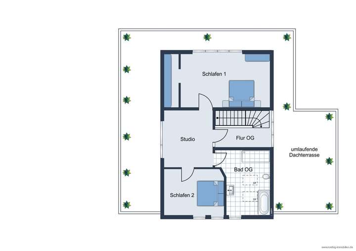 Grundrissskizze des Hauses - O