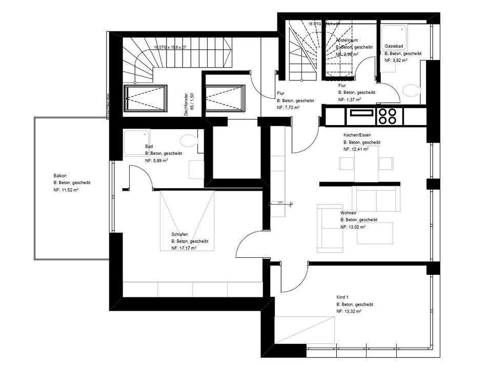 Grundriss WE06_3 Zimmer Varian