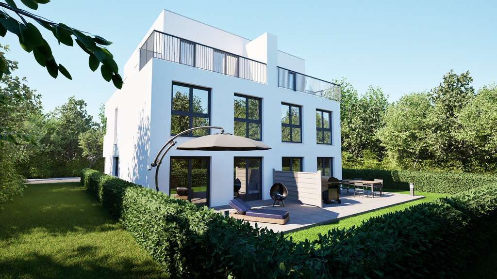 Köln-Junkersdorf, Modernes Stadthaus im Bauhausstil