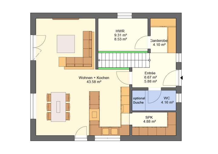 Grundrissvorschlag 5 Zimmer EG