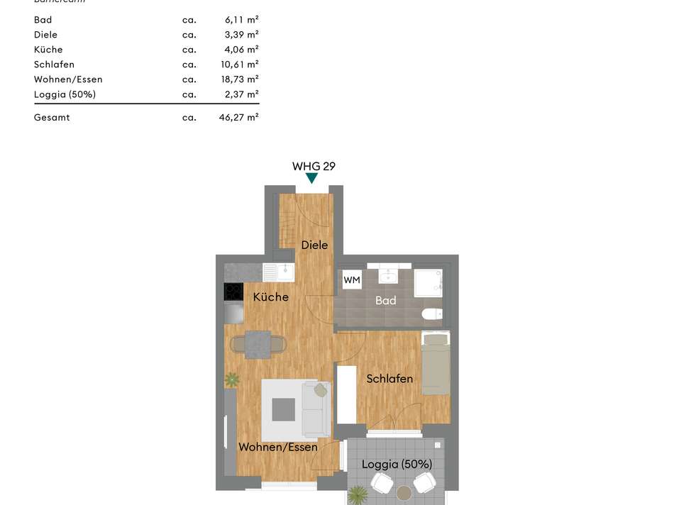 Wohnung Nr. 29, 32, 49, 52