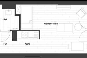 Sanierte 1-Zimmer Wohnung in Flingerns Herzstück (WE 1.17/25/33/41/48/54/60) | mit EBK und Balkon! – Lindenstraße 95, 40233 Flingern Nord, Düsseldorf – Vorschaubild 2
