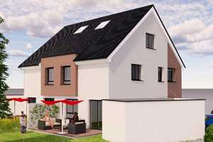 Letzte Doppelhaushälfte mit Keller inkl. Grundstück, KfW 40, A+ mit PV-Anlage, Wärmepumpe – Ickerswarder Straße 117, 40589 Düsseldorf – Vorschaubild 1