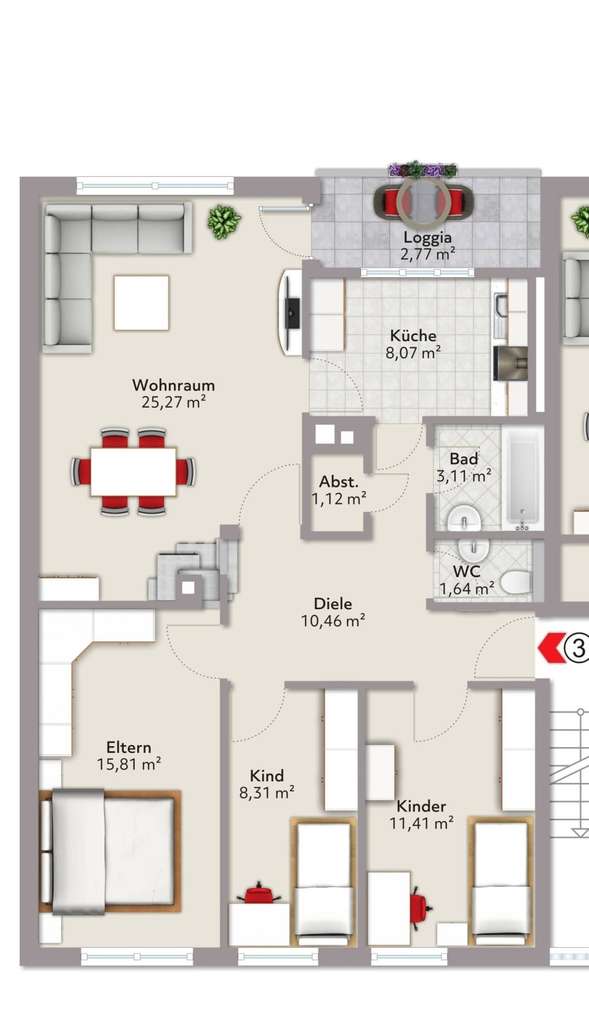 Immobilie in Traunreut - 4 Zimmer Wohnung mit Garten renovierungsbedürftig - Bild 3