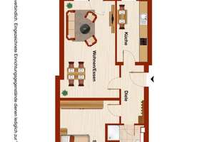 Großzügige 2-Zimmer-Etagenwohnung mit großem Balkon in Wolfsburg – Lüneburger Ring 25, 38448 Vorsfelde, Wolfsburg – Vorschaubild 2