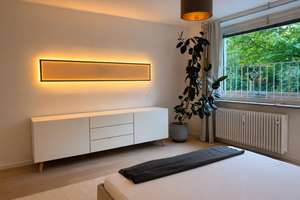 Loftartige 115 m² Gartenwohnung mit 60 m² Wohnbereich, Kamin & Pool, hochwertig möbliert – Richard-Strauss-Str. XX, 81679 Parkstadt, München – Vorschaubild 12