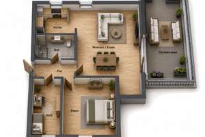 Seltenes Dachgeschoss-Highlight – saniert, großzügig und mit beeindruckender Dachterrasse – 81243 Aubing-Süd, München – Vorschaubild 17