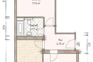 Vermietete Zwei-Zimmer-Wohnung im charmanten Altbau in Leipzig-Gohlis-Mitte – Die vollständige Adresse der Immobilie erhältst du vom Anbieter., 4157 Gohlis-Mitte, Leipzig – Vorschaubild 12