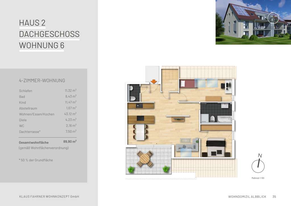 *Viel Platz für die ganze Familie - 3,5-Zi. Eigentumswohnung im Dachgeschoss Haus 2 Wohnung  6