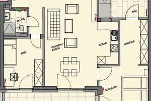 Urban wohnen mit viel Raum – 3 Zimmer, 2 Bäder, Balkon & Küche – 63067 Messehalle, Offenbach am Main – Vorschaubild 9