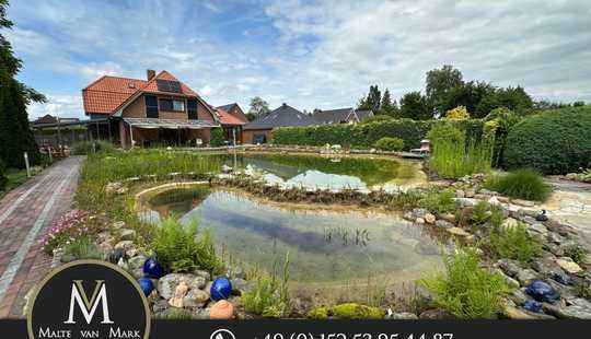 Bild von Einfamilienhaus mit großem Schwimmteich und Garten in Friedrichsfehn, optionales Baugrundstück