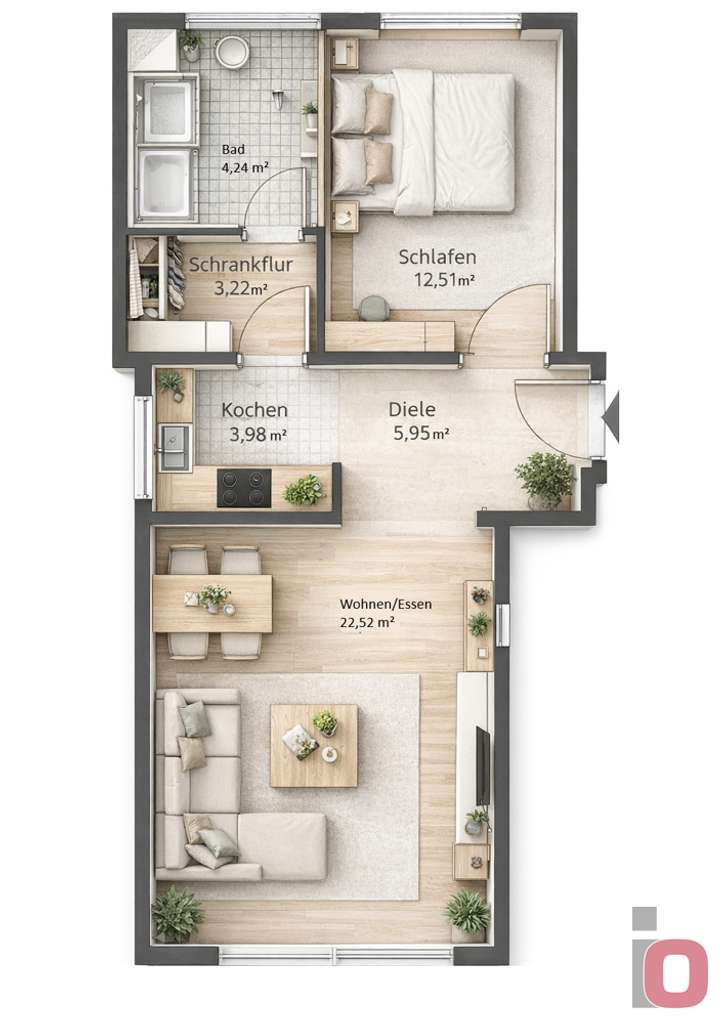 Immobilie in Viernheim - Kompakt & gemütlich: 2-Zimmer-Wohnung in Viernheim-Ost mit PKW Stellplatz - Bild 4