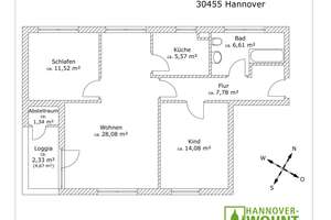 3 Zimmerwohnung in Hannover / Badenstedt – Hans-Joachim-Toll-Weg 62, 30455 Badenstedt, Hannover – Vorschaubild 4