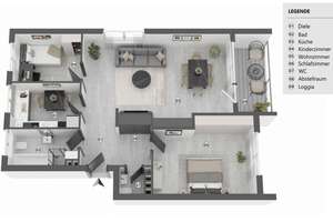 Für Kapitalanleger: 3-Zimmer-Wohnung mit Balkon, Stellplatz in Bielefeld-Senne – Die vollständige Adresse der Immobilie erhältst du vom Anbieter., 33659 Senne, Bielefeld – Vorschaubild 10