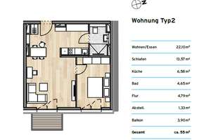  Exklusive 2-Zimmer-Wohnung in Carlstadt mit einer Einbauküche und herrlichem Blick – 40213 Carlstadt, Düsseldorf – Vorschaubild 4