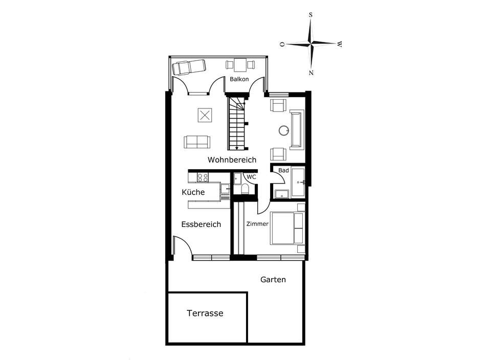 Erdgeschoss (Wohnung 2)