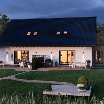 Ihr neues Fertighaus - stilvoll wohnen im Doppelhaus!