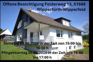 Offene Besichtigung, Sa.,23.06.26, 15:00  bis 16:00 h u. Pfingstmontag 16:00  bis 17:00 h, Wip – Felderweg 13, 51688 Wipperfürth – Vorschaubild 1