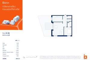 D02: Schicke 3-Zimmerwohnung mit großzügigem Wohn-Essbereich - Bad ensuite - Südterrasse – Villenstraße 4, 53129 Dottendorf, Bonn – Vorschaubild 4