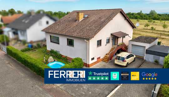 Bild von Bungalowtraum in Riedstadt-Leeheim: 8-Zimmer-Idylle mit Einliegerwohnung, Terrasse & Blick ins Grüne