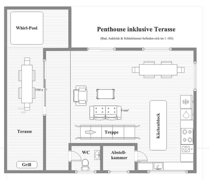 Penthouse Wohnung Obergeschoß