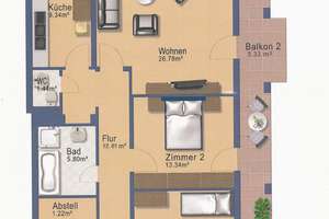 Traumblick vom 10. OG, 3 Zimmer, 2 Balkone – sofort frei ! – Schinnrainstrasse 15, 76227 Durlach, Karlsruhe – Vorschaubild 37