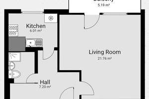 Hell und bezugsfrei: gepflegte 1-Zi-Whg mit großem Balkon in Berlin-Reinickendorf – Klamannstraße 16A, 13407 Reinickendorf (Ortsteil), Berlin – Vorschaubild 14