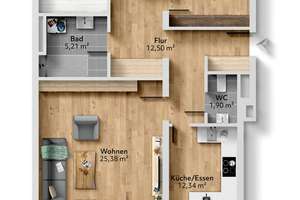 Lifestyle-Highlight: Sanierte 3-Zimmer-Wohnung mit Pool & Sauna in Ingolstadt – Jurastr. 21, 85049 Friedrichshofen-Hollerstauden, Ingolstadt – Vorschaubild 2
