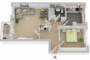 Möhlkamp 8, 2 R - Gut geschnittene 2-Zimmer-Wohnung mit Balkon! WBS erforderlich! – Möhlkamp 8, 38120 Weststadt, Braunschweig – Vorschaubild 3