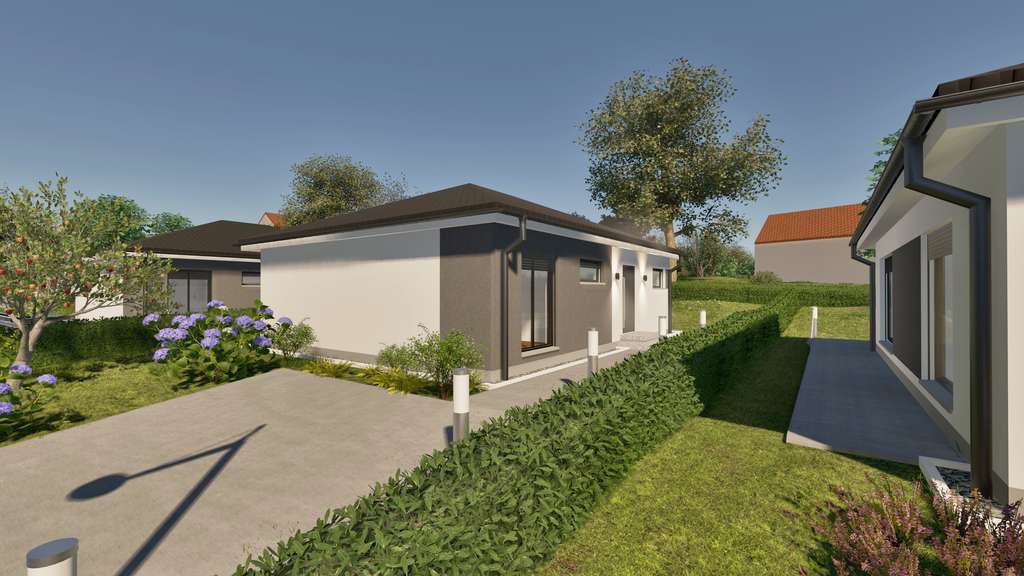 Immobilie in Kirchenpingarten - Compact-Living-Neubauprojekt: 3 großzügige barrierefreie Bungalows mit Blick ins Grüne - Bild 3