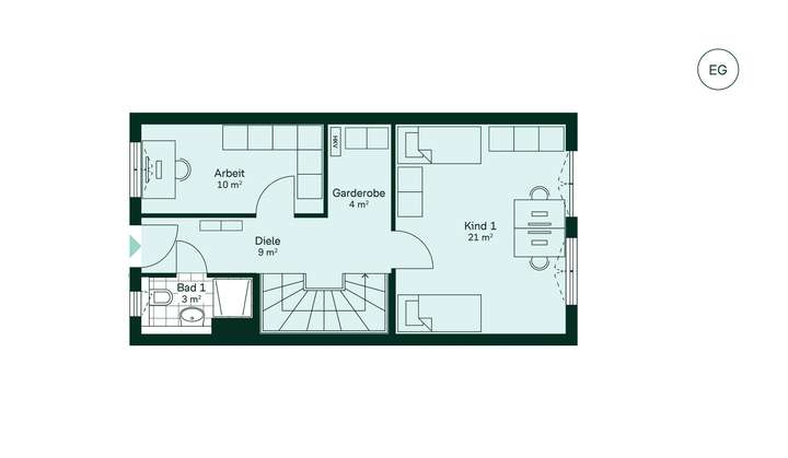 Grundriss EG Reihenhaus im ...