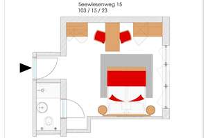 Doppelzimmer-Apartment möbliert im Erdgeschoss mittig rechts – Seewiesenweg 15, 69124 Kirchheim, Heidelberg – Vorschaubild 4