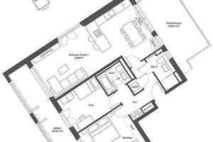 Dachterrassentraum: 3-Zi.-Whg. mit 2x Tageslichtbad, sep. Duschbad, priv. Dachterrasse u. Balkon – Schmetterlingsstraße 1, 85551 Kirchheim bei München – Vorschaubild 4