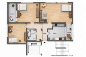 3‑Zimmer‑Wohnung ab sofort Frei – Kolbergerstr. 2b, 76139 Waldstadt, Karlsruhe – Vorschaubild 1